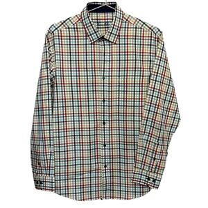 Tasso Elba Checkered Long Sleeve Collared Button Down Shirt Sz Large 16-16.5